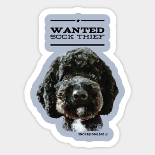 Cockapoo / Doodle Dog Sock Thief Sticker